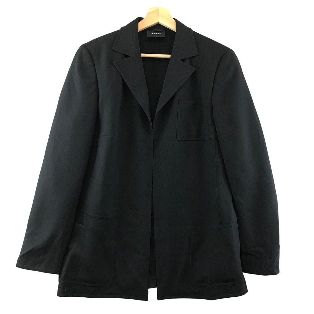 Akris Wool Blend Longline Blazer Jacket Classic Minimalist Career Coat 10
